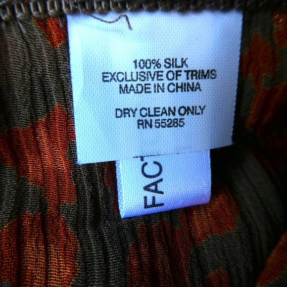 SiLK Express Design Studio Pleated Ruffle Layer Skirt Zip Back Orange Green 2 - Picture 8 of 8